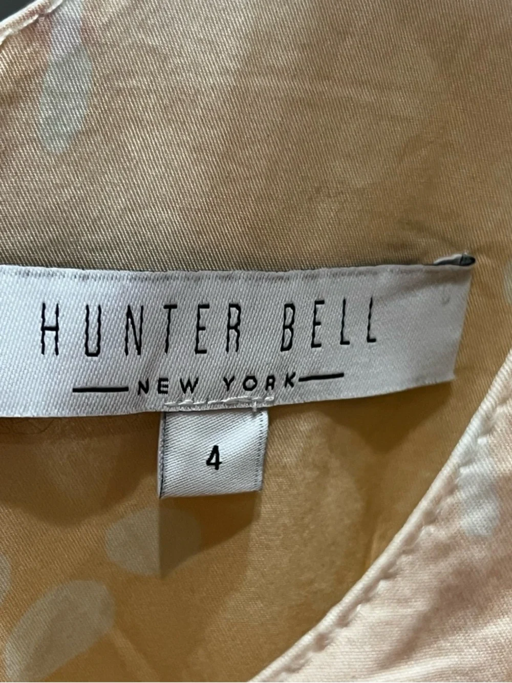 HUNTER BELL Braden Abstract Coral Cream Midi Dress (2023) - Picture 3 of 8